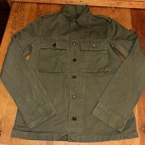 H.v. PUIJENBROEK. Dutch Vintage Military Army Field Shirt Cotton Olive Green